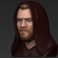 Obi Wan Kenobi Star Wars bust ready for full color 3D printing - Thumbnail 11