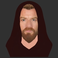 Obi Wan Kenobi Star Wars bust ready for full color 3D printing - Thumbnail 12