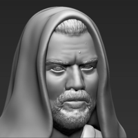 Obi Wan Kenobi Star Wars bust ready for full color 3D printing - Thumbnail 16