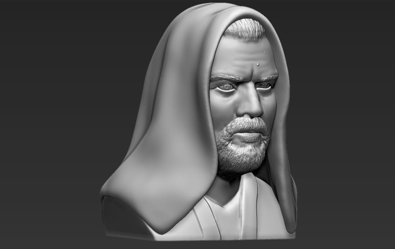 Obi Wan Kenobi Star Wars bust ready for full color 3D printing 3D Print 231258