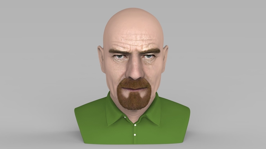 Walter White Breaking Bad bust ready for full color 3D printing