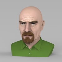 Walter White Breaking Bad bust ready for full color 3D printing - Thumbnail 2