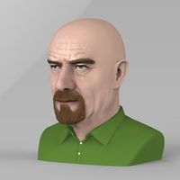 Walter White Breaking Bad bust ready for full color 3D printing - Thumbnail 3