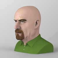 Walter White Breaking Bad bust ready for full color 3D printing - Thumbnail 4