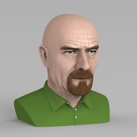 Walter White Breaking Bad bust ready for full color 3D printing - Thumbnail 7