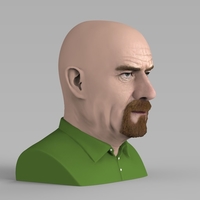Walter White Breaking Bad bust ready for full color 3D printing - Thumbnail 8