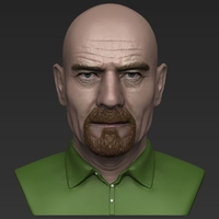 Walter White Breaking Bad bust ready for full color 3D printing - Thumbnail 13