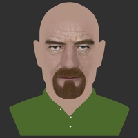 Walter White Breaking Bad bust ready for full color 3D printing - Thumbnail 14