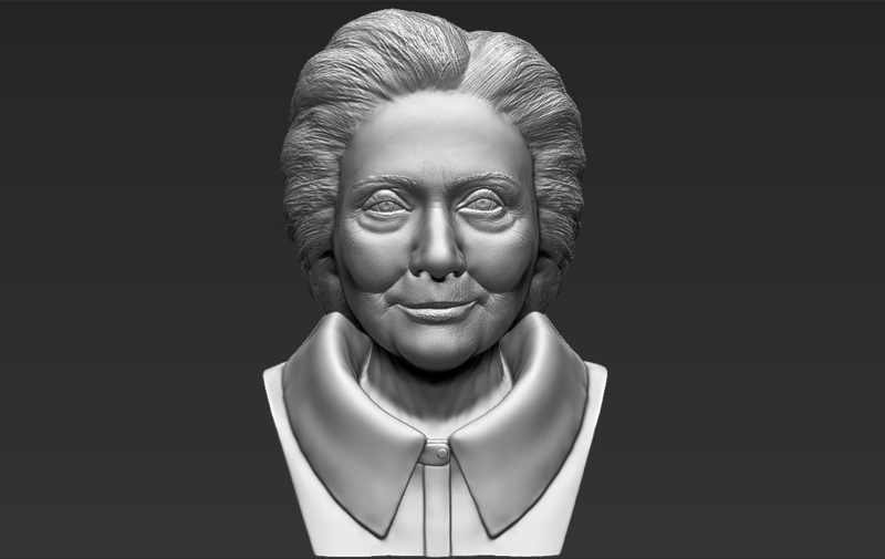 Hillary Clinton bust 3D printing ready stl obj