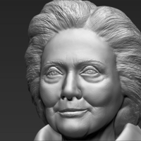 Hillary Clinton bust 3D printing ready stl obj - Thumbnail 11