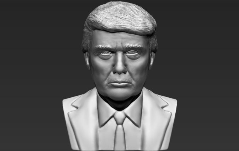 President Donald Trump bust 3D printing ready stl obj