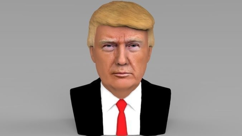 President Donald Trump bust ready for full color 3D printing