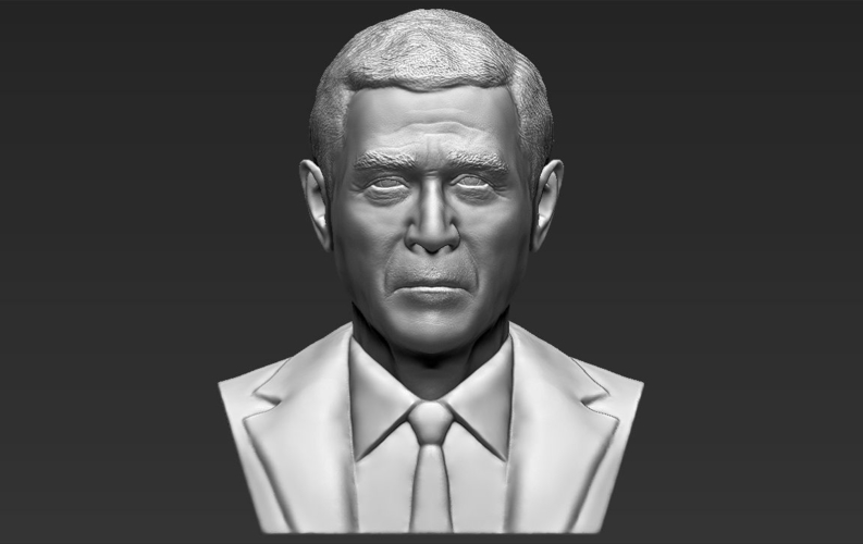 President George W Bush bust 3D printing ready stl obj