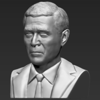 President George W Bush bust 3D printing ready stl obj - Thumbnail 3