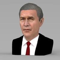 President George W Bush bust ready for full color 3D printing - Thumbnail 2