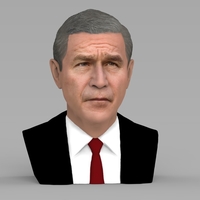 President George W Bush bust ready for full color 3D printing - Thumbnail 3