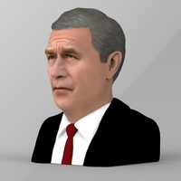President George W Bush bust ready for full color 3D printing - Thumbnail 4