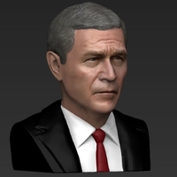 President George W Bush bust ready for full color 3D printing - Thumbnail 11