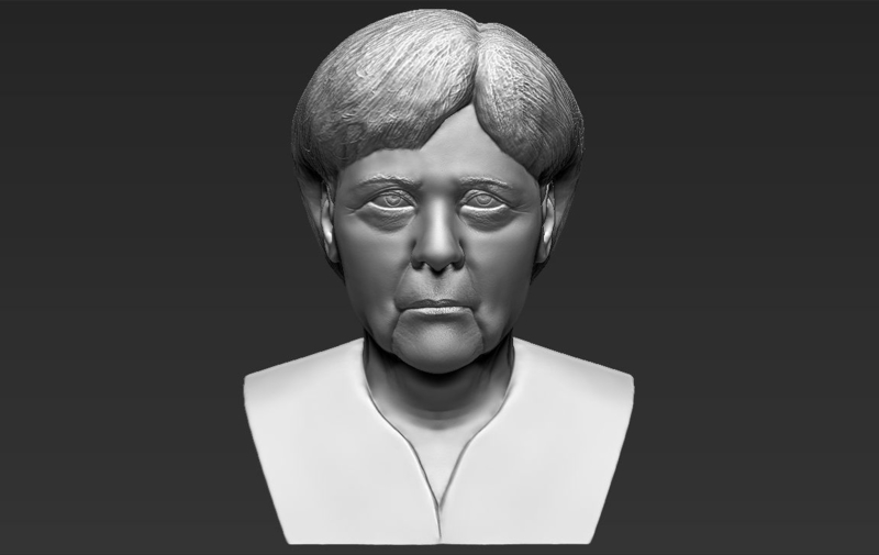 Angela Merkel bust 3D printing ready stl obj
