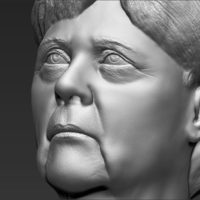 Angela Merkel bust 3D printing ready stl obj - Thumbnail 8