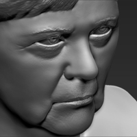 Angela Merkel bust 3D printing ready stl obj - Thumbnail 9
