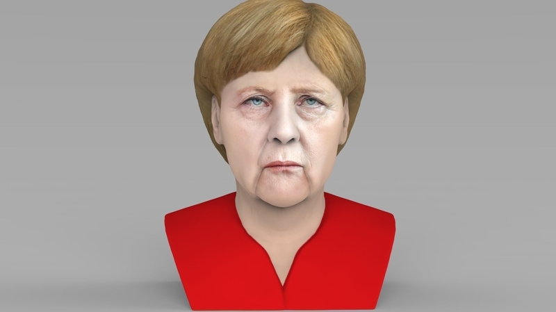 Angela Merkel bust ready for full color 3D printing
