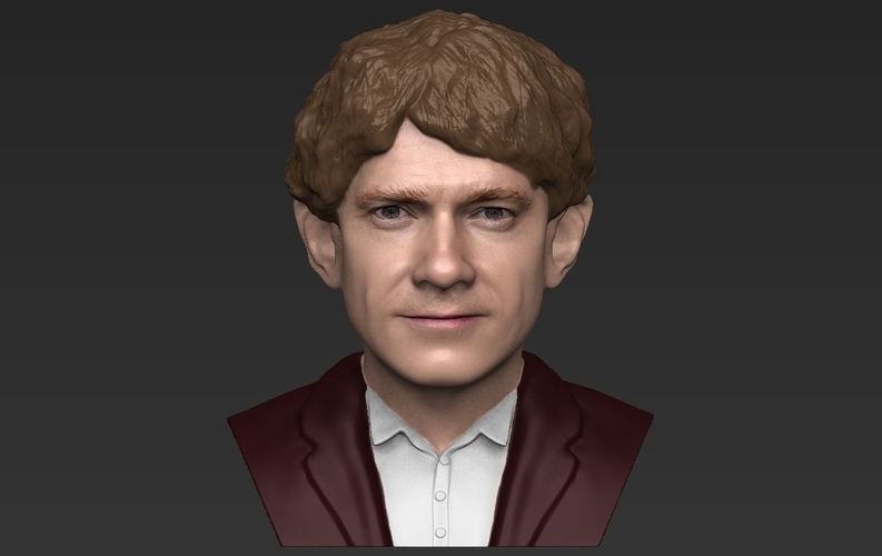 Bilbo Baggins Hobbit bust ready for full color 3D printing 3D Print 231592