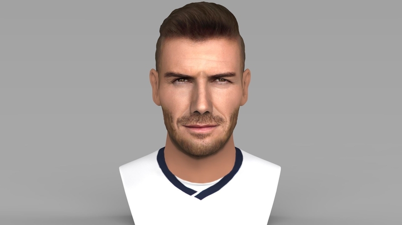 David Beckham bust ready for full color 3D printing