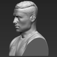 Cristiano Ronaldo bust 3D printing ready stl obj - Thumbnail 7