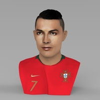 Cristiano Ronaldo bust ready for full color 3D printing - Thumbnail 2