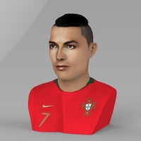 Cristiano Ronaldo bust ready for full color 3D printing - Thumbnail 3