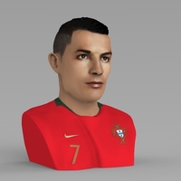 Cristiano Ronaldo bust ready for full color 3D printing - Thumbnail 6