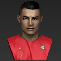 Cristiano Ronaldo bust ready for full color 3D printing - Thumbnail 9