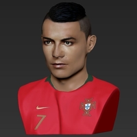 Cristiano Ronaldo bust ready for full color 3D printing - Thumbnail 10
