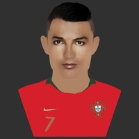 Cristiano Ronaldo bust ready for full color 3D printing - Thumbnail 11
