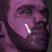 Drake bust 3D printing ready stl obj - Thumbnail 15
