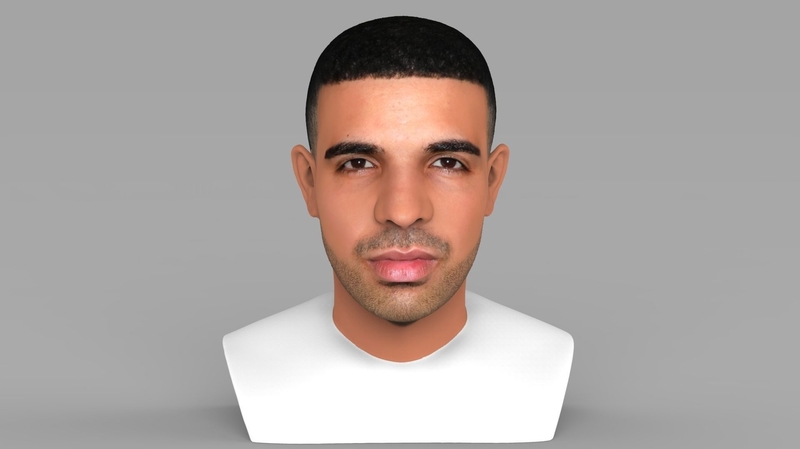 Drake bust ready for full color 3D printing