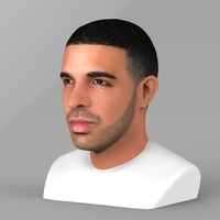 Drake bust ready for full color 3D printing - Thumbnail 3