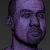 Kanye West bust 3D printing ready stl obj - Thumbnail 15