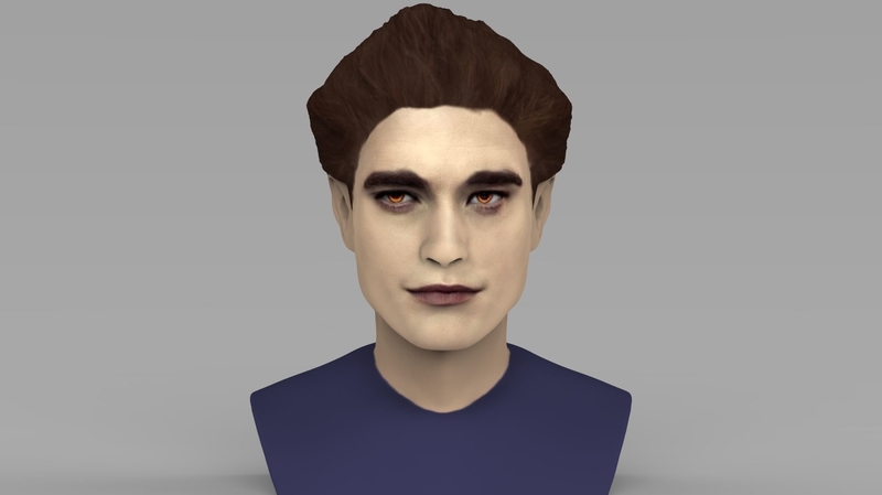 Edward Cullen Twilight Pattinson bust full color 3D printing