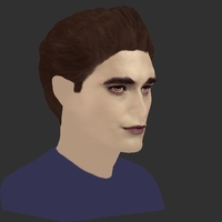 Edward Cullen Twilight Pattinson bust full color 3D printing - Thumbnail 12