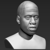 Jay-Z bust 3D printing ready stl obj - Thumbnail 7