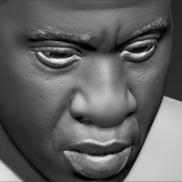 Jay-Z bust 3D printing ready stl obj - Thumbnail 12