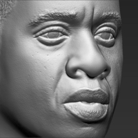 Jay-Z bust 3D printing ready stl obj - Thumbnail 13