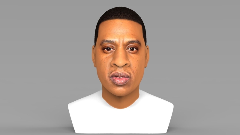 Jay-Z bust ready for full color 3D printing