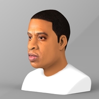 Jay-Z bust ready for full color 3D printing - Thumbnail 3