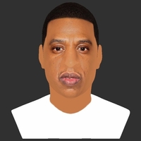 Jay-Z bust ready for full color 3D printing - Thumbnail 15