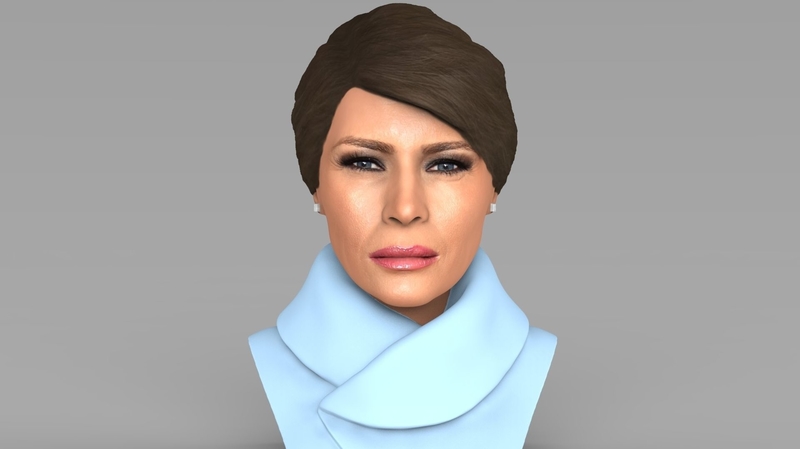 Melania Trump bust ready for full color 3D printing