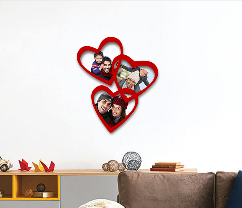 Family hearts photo frame