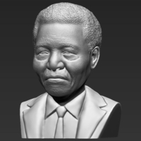 Nelson Mandela bust 3D printing ready stl obj - Thumbnail 2